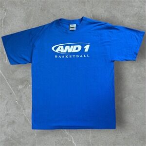 AND 1 Basketball T-Shirt Size XXL Blue‎ Vintage Graphic Tee Menswear Basketball